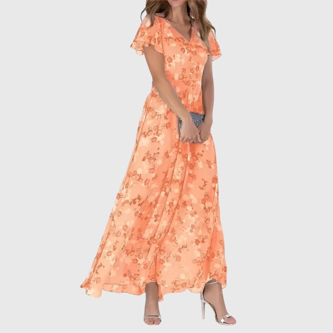 Elegant women's dress featuring a tailored fit, perfect for formal or cocktail events, available in vibrant colors. 0
